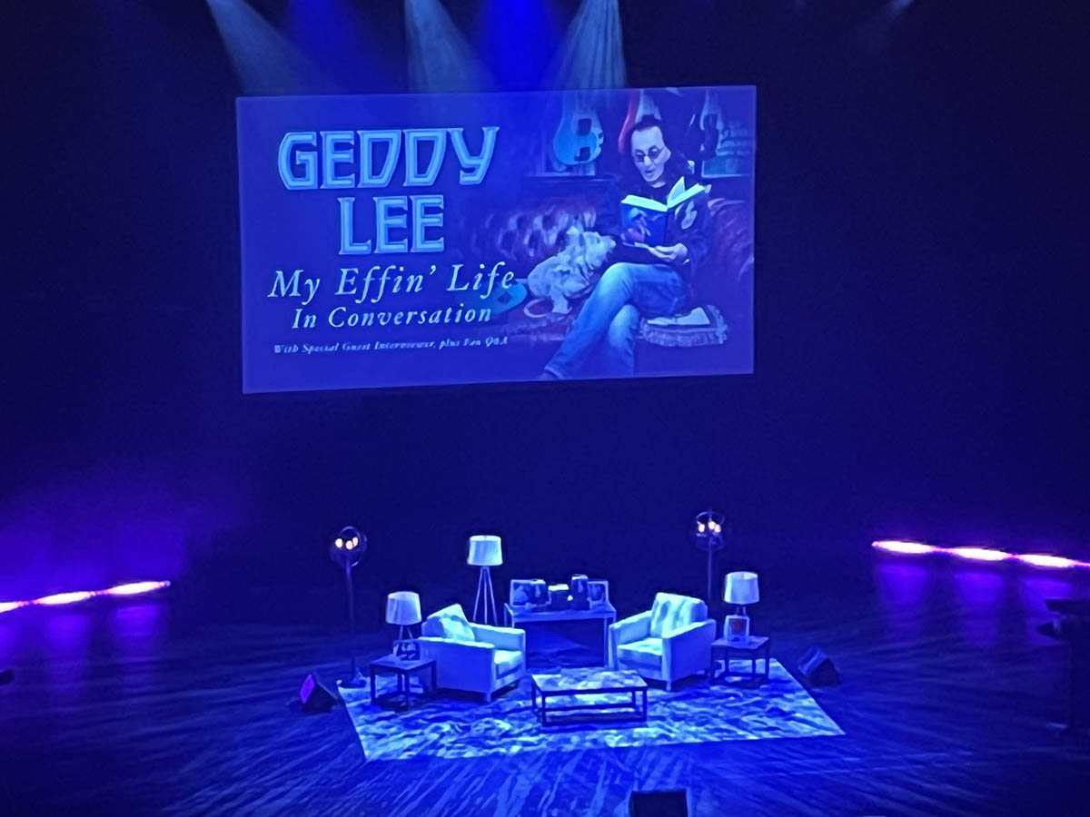 Geddy Lee 'My Effin' Life In Conversation' Tour Pictures - Auditorium Theatre - Chicago, Illinois Dec 3 2023